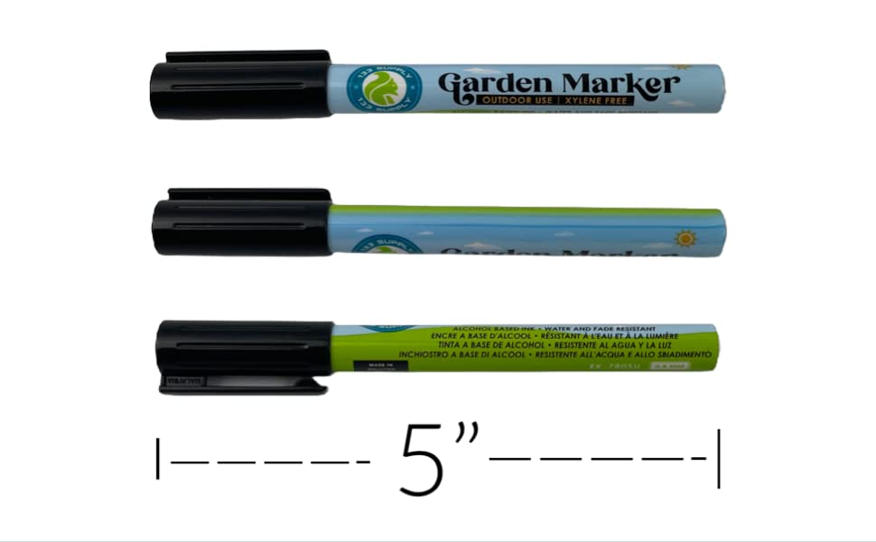 133 SUPPLY - 2 Pack Garden Marker Pen Permanent Markers Black (UV Fade Resistant Marker Pens for Plant Markers Garden Markers Waterproof Pen Black Markers Outdoor Marker for Garden Plant Labels 0.8mm) - The One Stop Deals