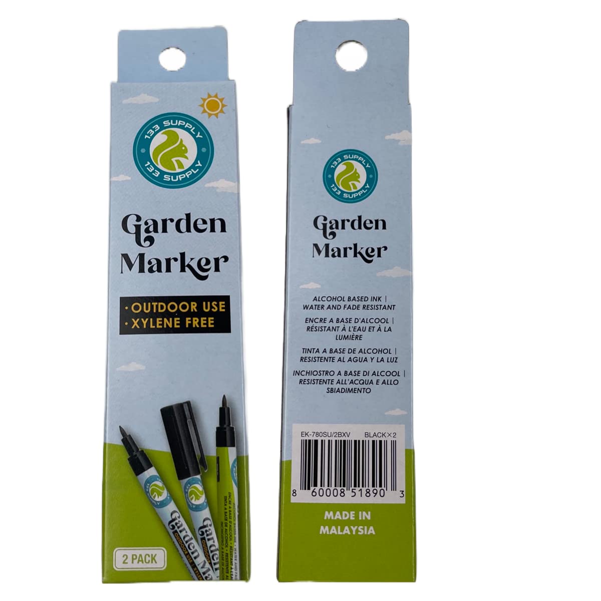 133 SUPPLY - 2 Pack Garden Marker Pen Permanent Markers Black (UV Fade Resistant Marker Pens for Plant Markers Garden Markers Waterproof Pen Black Markers Outdoor Marker for Garden Plant Labels 0.8mm) - The One Stop Deals