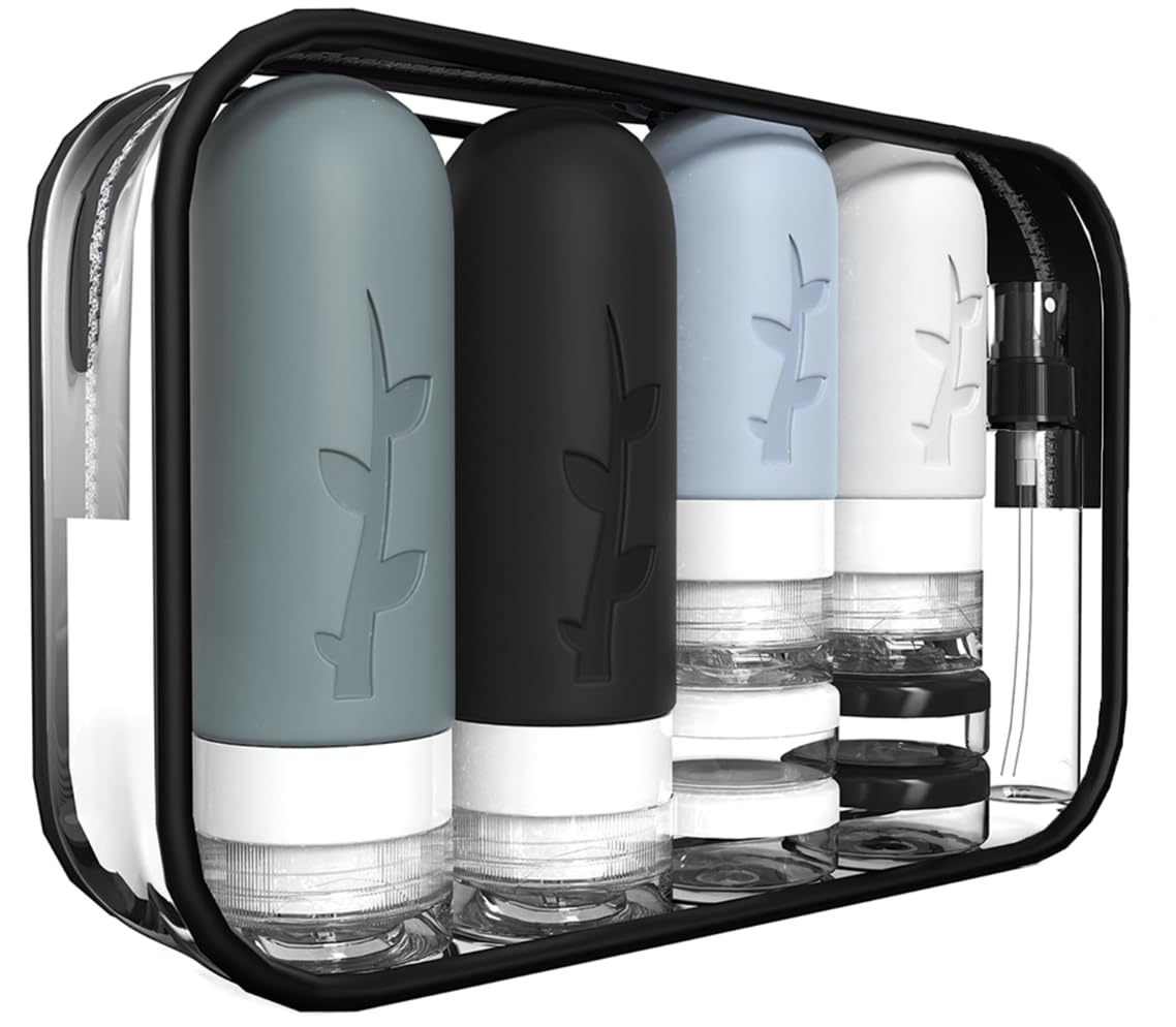 18pack Travel Bottles for Toiletries,TSA Approved Silicone Travel size Containers for Toiletries,Leak Proof Refillable Liqus Shampoo And Conditioner Travel Essentials toiletry Bottles - The One Stop Deals