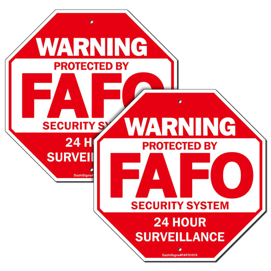 2Pack FAFO Security Sign, Fuck Around and Find Out Sign, FAFO Home Security Signs for Yard, Protected by FAFO Security Sign,10"x10"Reflective Aluminum, Fade Resistant, UV Protected, Easy to Mount - The One Stop Deals