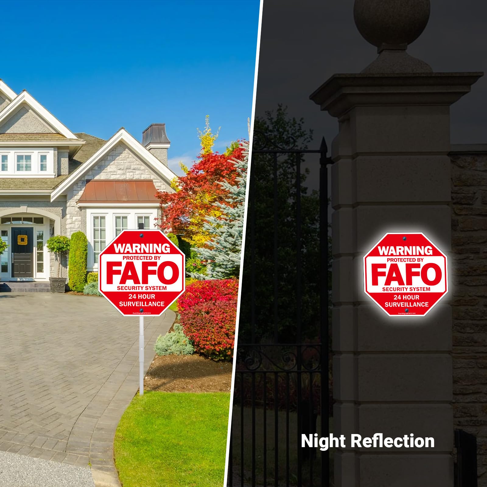 2Pack FAFO Security Sign, Fuck Around and Find Out Sign, FAFO Home Security Signs for Yard, Protected by FAFO Security Sign,10"x10"Reflective Aluminum, Fade Resistant, UV Protected, Easy to Mount - The One Stop Deals