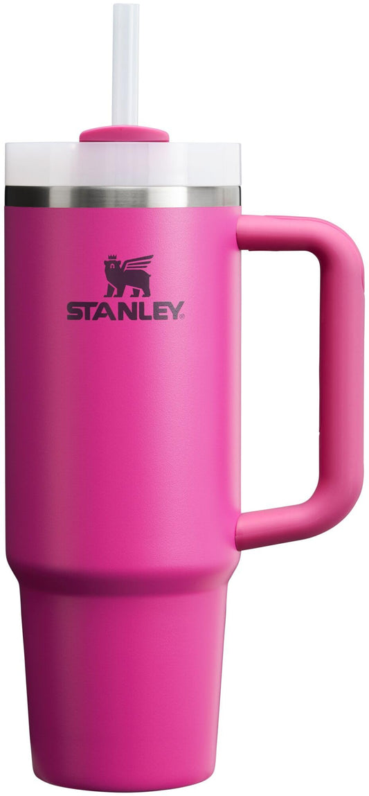 Stanley Quencher H2.0 Tumbler with Handle and Straw 30 oz | Flowstate 3-Position Lid | Cup Holder Compatible for Travel | Insulated Stainless Steel Cup | BPA-Free | Fuchsia