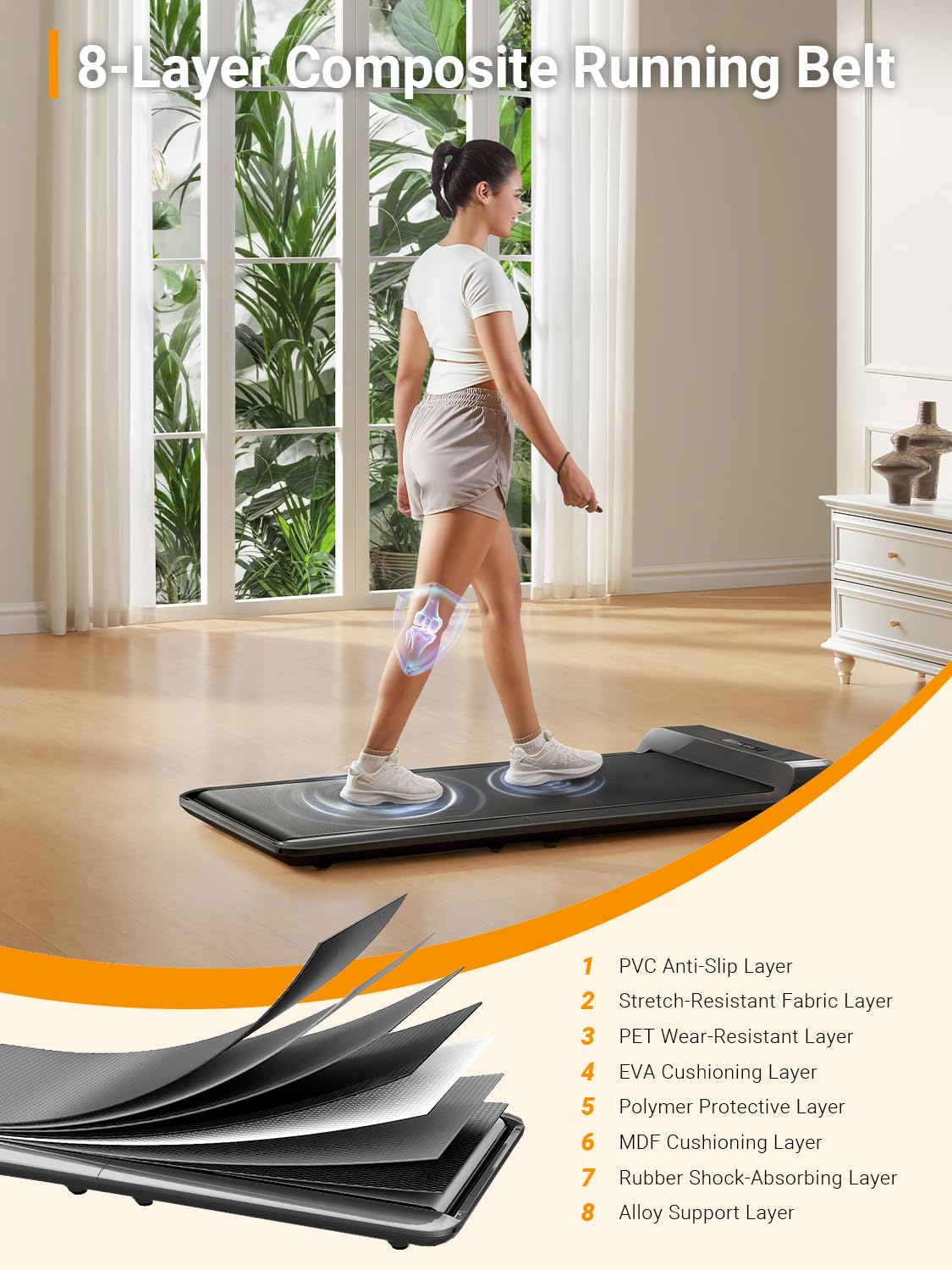 WALKINGPAD C2 Folding Walking Pad, Under Desk Treadmill for Home/Office, Portable Walking Treadmill Ultra Slim Walking Jogging Machine Remote Control LED Display