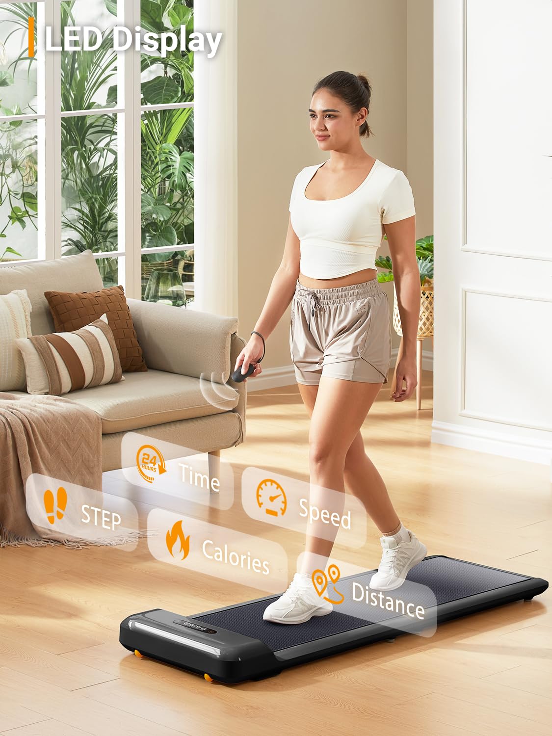 WALKINGPAD C2 Folding Walking Pad, Under Desk Treadmill for Home/Office, Portable Walking Treadmill Ultra Slim Walking Jogging Machine Remote Control LED Display