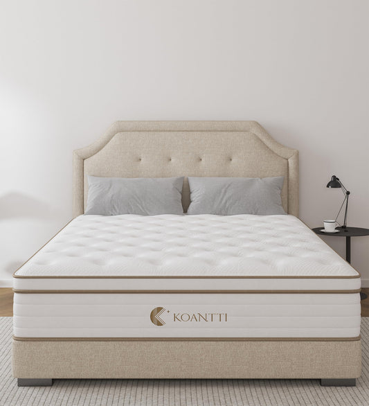 KOANTTI Full Size Mattress,Hybrid 12 Inch Full Mattress in a Box,Memory Foam & Individually Pocket Spring for Pain Relief,Medium Firm Full Mattresses,CertiPUR-US Certified.