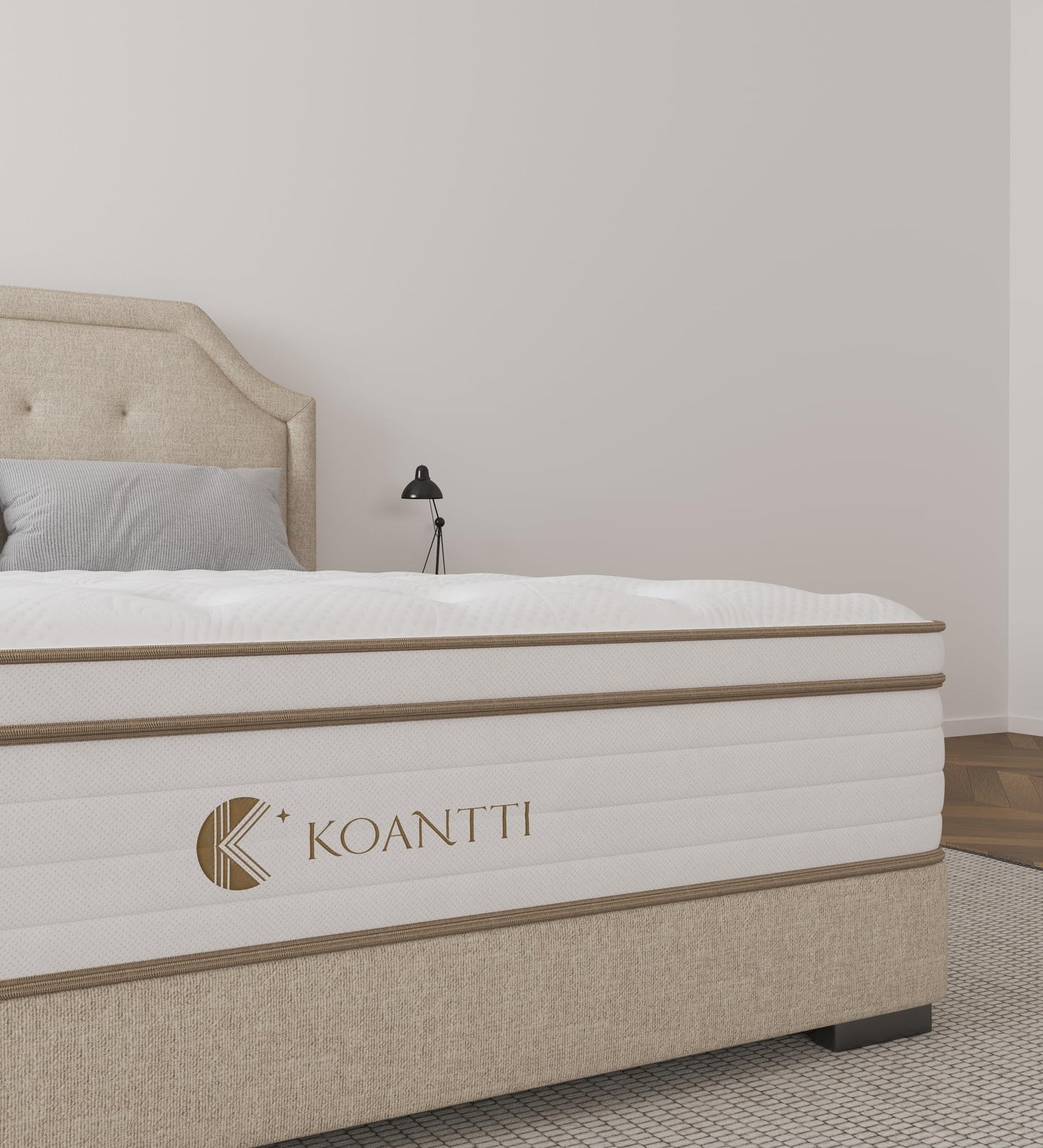 KOANTTI Full Size Mattress,Hybrid 12 Inch Full Mattress in a Box,Memory Foam & Individually Pocket Spring for Pain Relief,Medium Firm Full Mattresses,CertiPUR-US Certified.