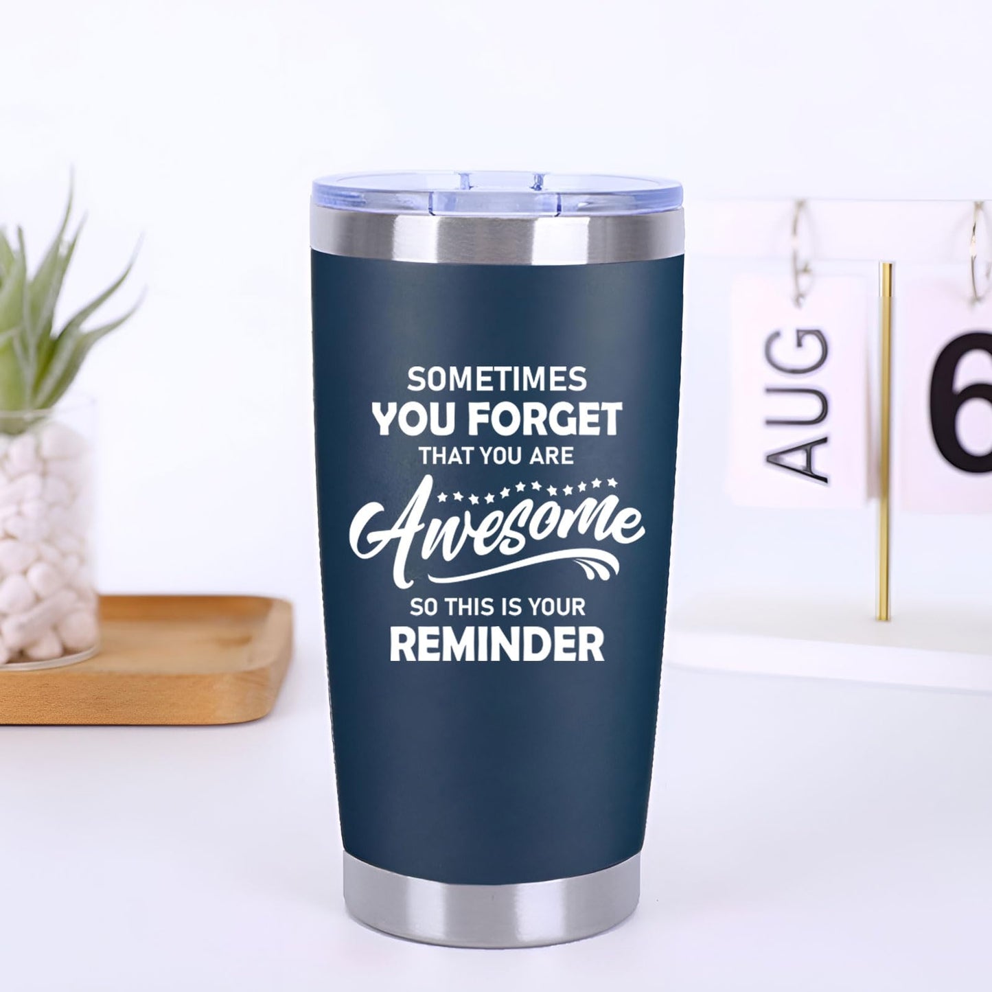 Abledn Christmas Gifts for Men - Sometimes You Forget You're Awesome Inspirational Coffee Mug Cup - Birthday Gifts for Men Dad, Stocking Stuffers White Elephant Gifts - 20 oz Tumbler Navy Blue - The One Stop Deals