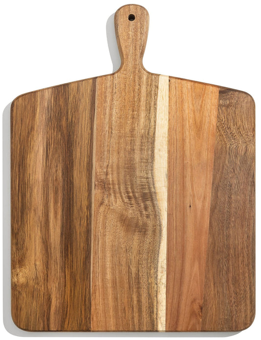 Acacia Wood Cutting Board and Chopping Board with Handle for Meat, Cheese Board, Vegetables, Bread, and Charcuterie - Decorative Wooden Serving Board for Kitchen and Dining Room, Large 17” x 13” - The One Stop Deals