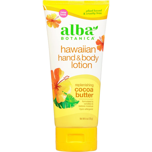 Alba Botanica Hawaiian Hand & Body Lotion, Replenishing Cocoa Butter, 6 Oz - The One Stop Deals