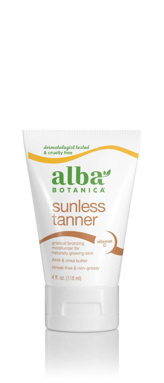 Alba Botanica Sunless Tanner, Gradual Bronzing Moisturizer, with Vitamin C and Shea Butter, 4 Oz (Packaging May Vary) - The One Stop Deals