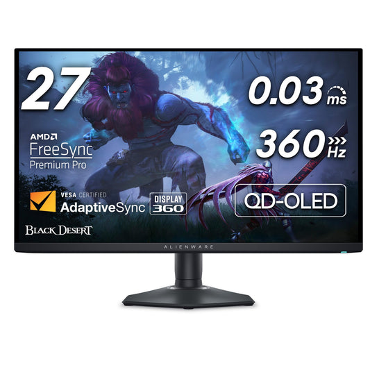 Alienware AW2725DF OLED Gaming Monitor - 26.7 - inch Quantom - Dot WQHD (2560x1440) 360Hz 0.03Ms Display, AMD FreeSync Premium Pro, HDMI/DP/USB 3.2 Gen1, Height/Tilt/Swivel/Pivot Adjustability - Black - The One Stop Deals