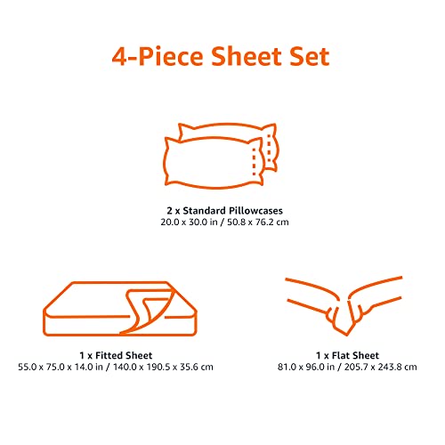 Amazon Basics 4 Piece Deluxe Microfiber Bed Sheets, Full Size, Dark Gray, Solid - The One Stop Deals