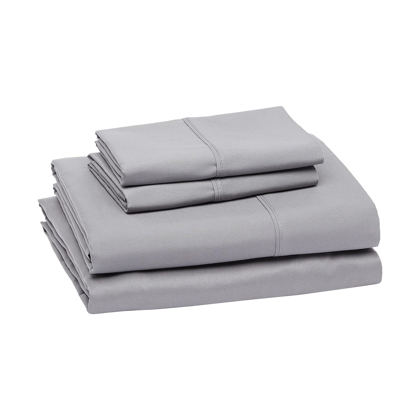 Amazon Basics 4 Piece Deluxe Microfiber Bed Sheets, Full Size, Dark Gray, Solid - The One Stop Deals