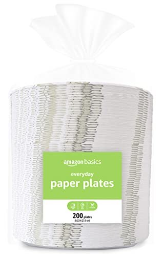 Amazon Basics Everyday Paper Plates, 8.62 Inch, Disposable, 200 Count - The One Stop Deals