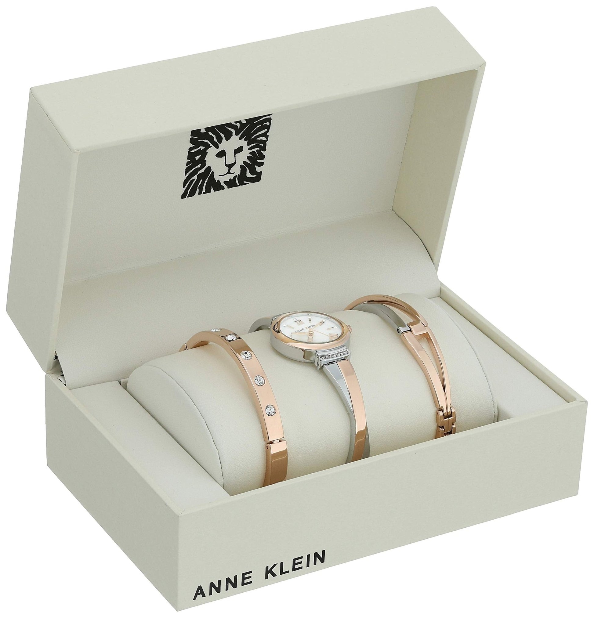 Anne Klein Women's Premium Crystal Accented Bangle Watch Set, AK/2245 - The One Stop Deals