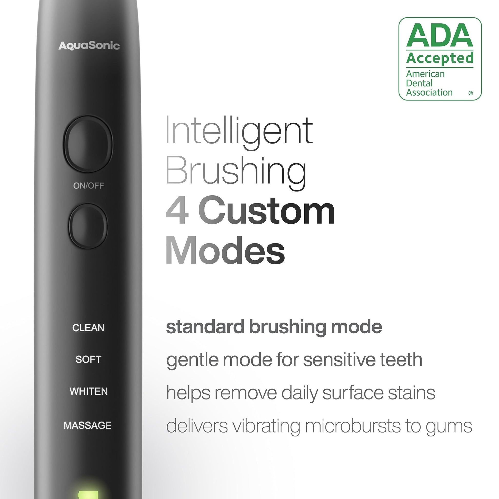 Aquasonic Black Series Ultra Whitening Toothbrush – ADA Accepted Electric Toothbrush - 8 Brush Heads & Travel Case – 40,000 VPM Electric Motor & Wireless Charging - 4 Modes w Smart Timer - The One Stop Deals