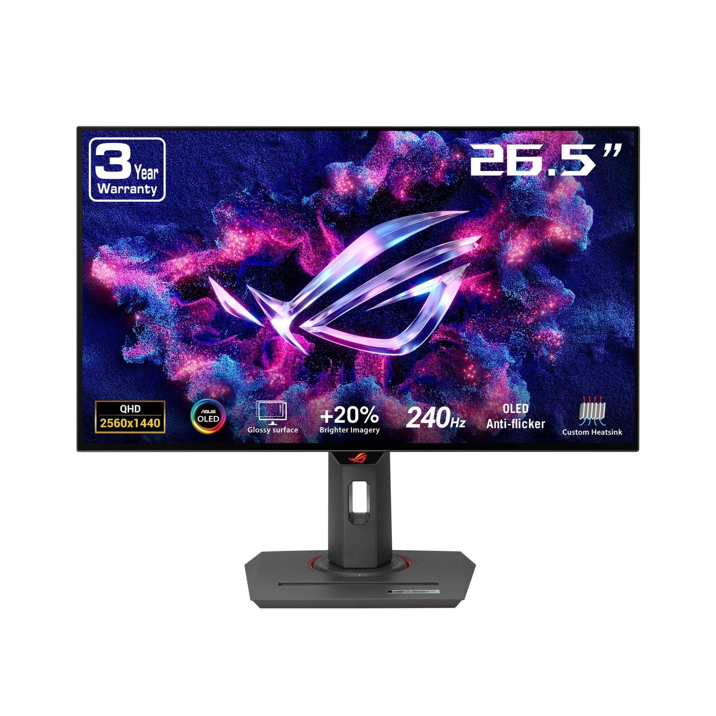 ASUS ROG Strix 27” 1440P OLED Gaming Monitor (XG27AQDMG) - QHD, Glossy OLED, 240Hz, 0.03ms, Custom Heatsink, Anti - Flicker,Uniform Brightness, G - SYNC Compatible, 99% DCI - P3, DisplayWidget, - The One Stop Deals