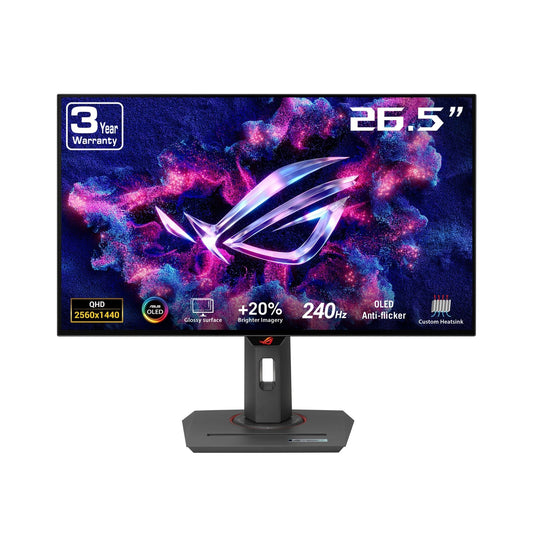 ASUS ROG Strix 27” 1440P OLED Gaming Monitor (XG27AQDMG) - QHD, Glossy OLED, 240Hz, 0.03ms, Custom Heatsink, Anti - Flicker,Uniform Brightness, G - SYNC Compatible, 99% DCI - P3, DisplayWidget, - The One Stop Deals