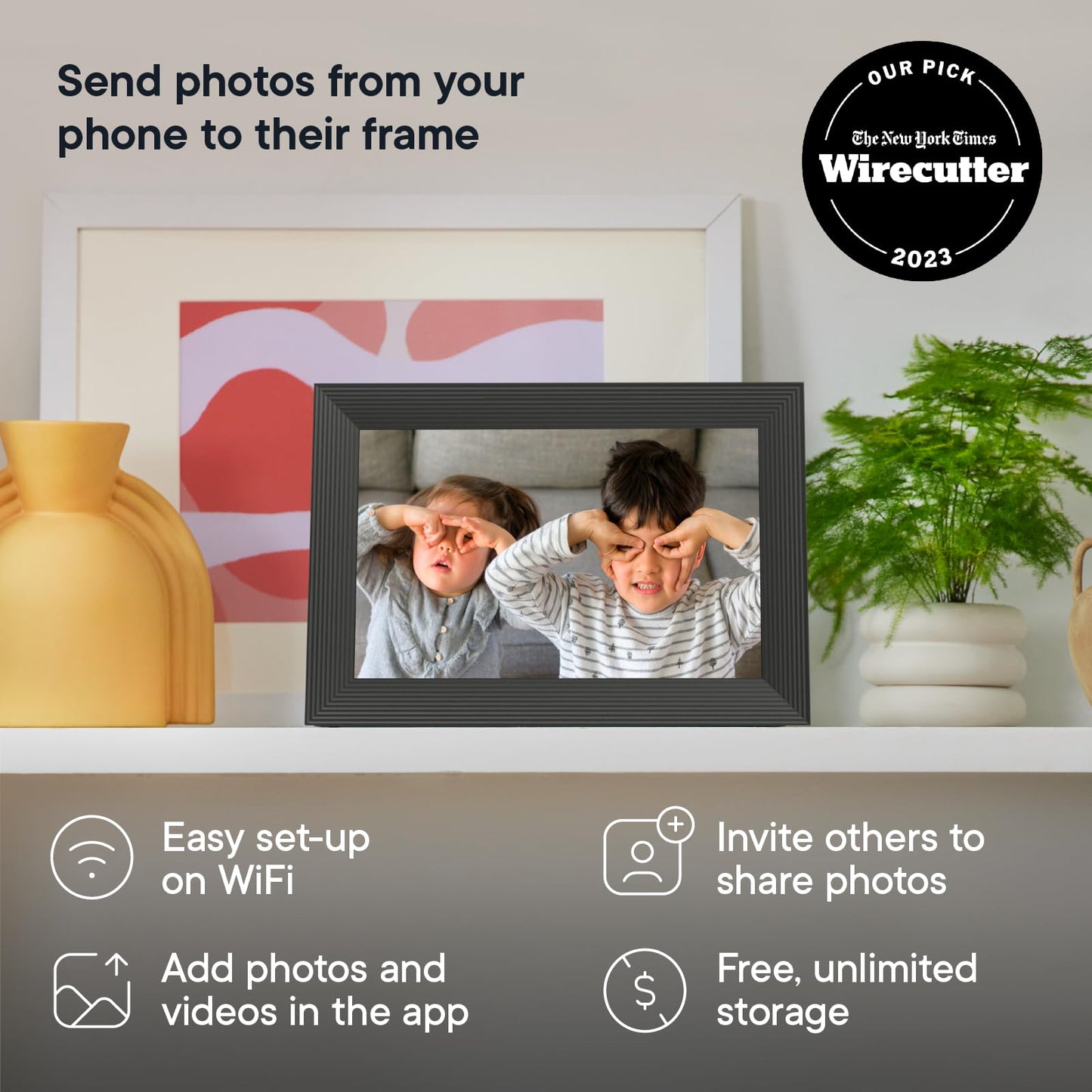 Aura Digital Picture Frame - 10.1" HD Display | Wirecutter's Best Digital Frame for Gifting - Send Photos Directly from Your Phone from Anywhere | Quick & Easy Setup Over WiFi - Free Aura App | Black - The One Stop Deals