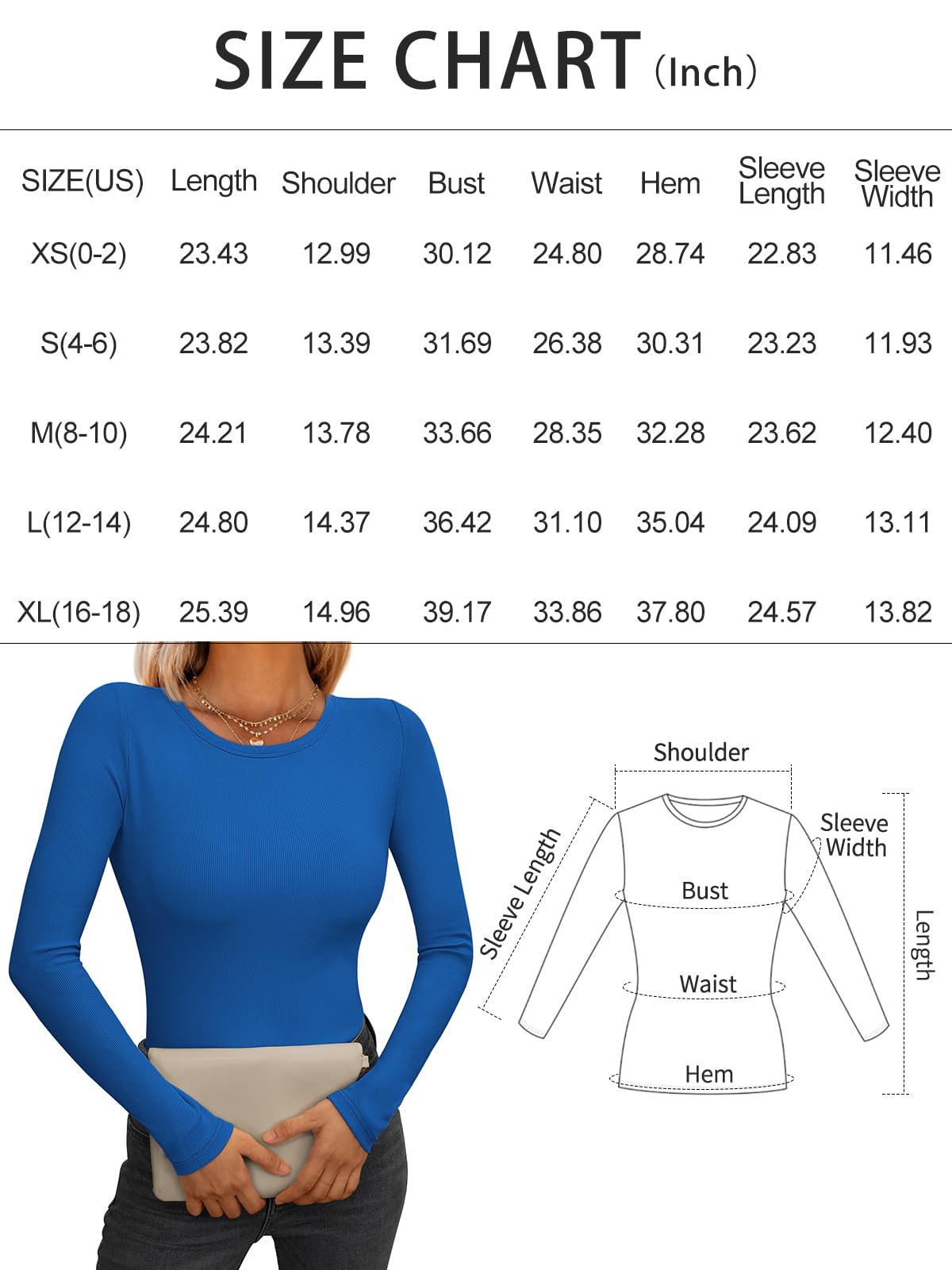 AUTOMET Long Sleeve Shirts for Women Ribbed Knit Fall Tops Casual Basic Fitted T Tshirts Tight Underscrub Slim Cotton 2024 Trendy Teen Outfits Fashion Cute Clothes Going Out Undershirt White M - The One Stop Deals