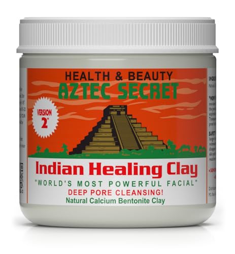 Aztec Secret– Indian Healing Clay 1 lb – Deep Pore Cleansing Facial & Body Mask – The Original 100% Natural Calcium Bentonite Clay – New Version 2 - The One Stop Deals