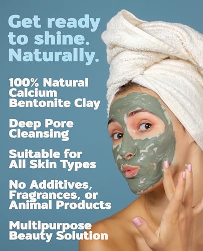 Aztec Secret– Indian Healing Clay 1 lb – Deep Pore Cleansing Facial & Body Mask – The Original 100% Natural Calcium Bentonite Clay – New Version 2 - The One Stop Deals