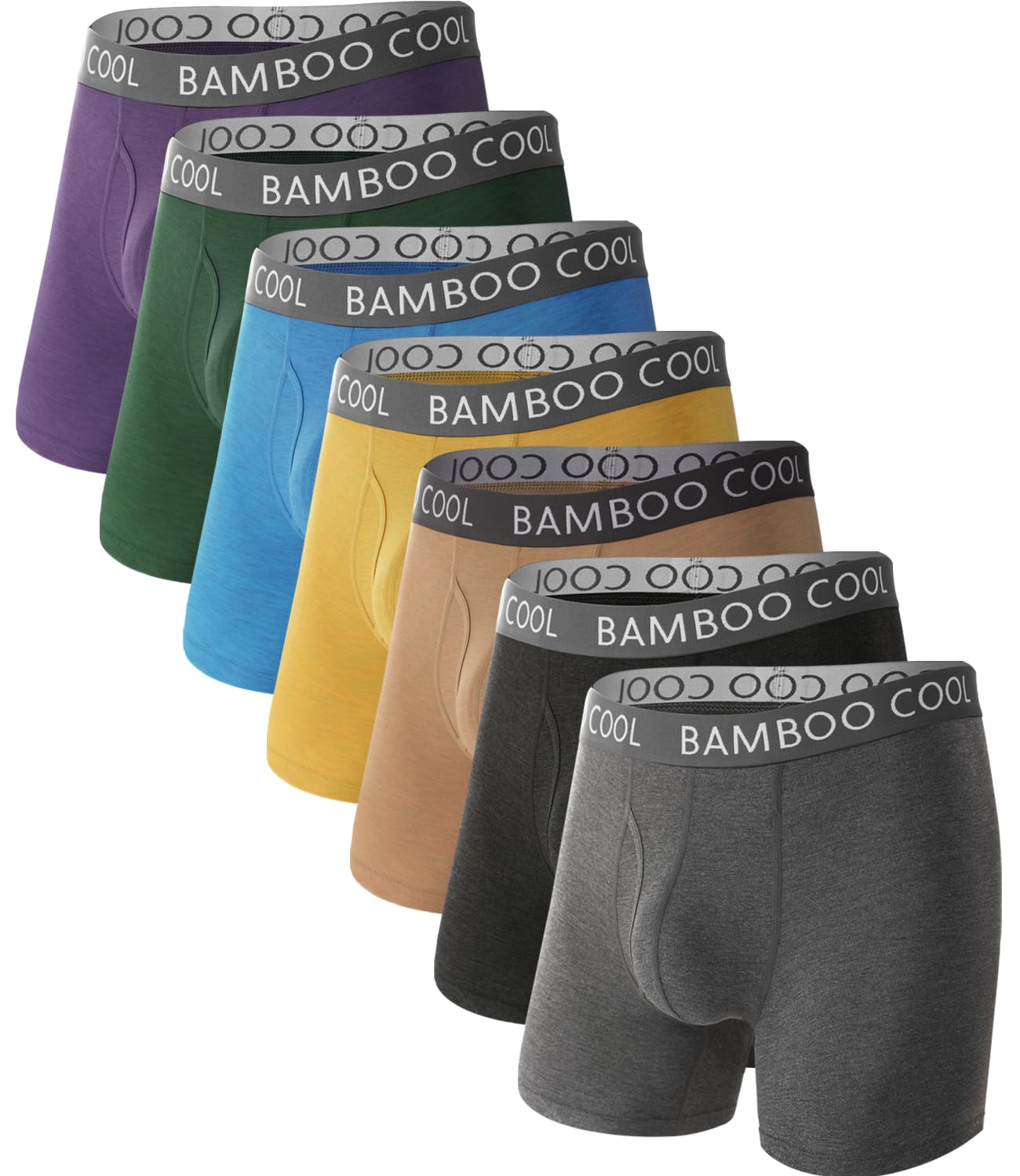 BAMBOO COOL Men's Ultra ComfortSoft Underwear, Moisture Wicking & Breathable No Ride Up Boxer Briefs with Fly, Multipack - The One Stop Deals