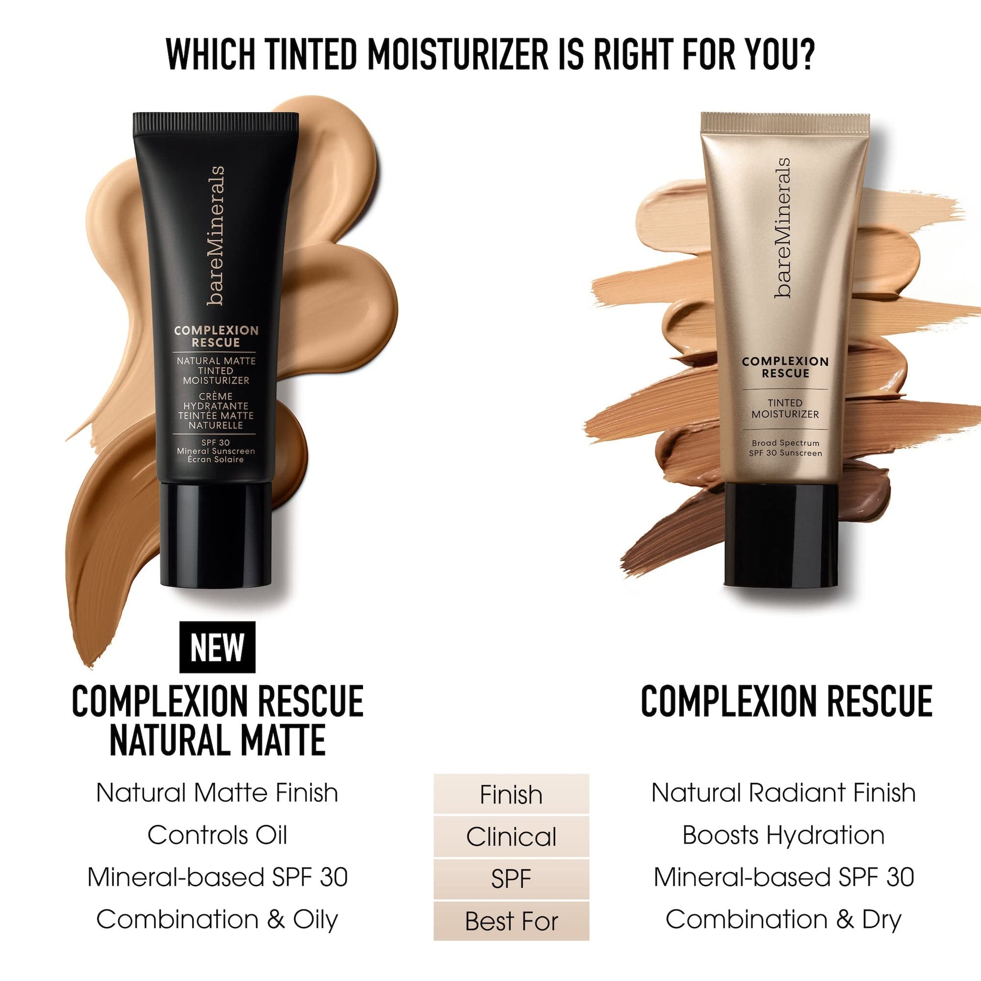 bareMinerals Complexion Rescue Tinted Moisturizer for Face with SPF 30 + Hyaluronic Acid, Hydrating Tinted Mineral Sunscreen for Face, Skin Tint, Vegan - The One Stop Deals