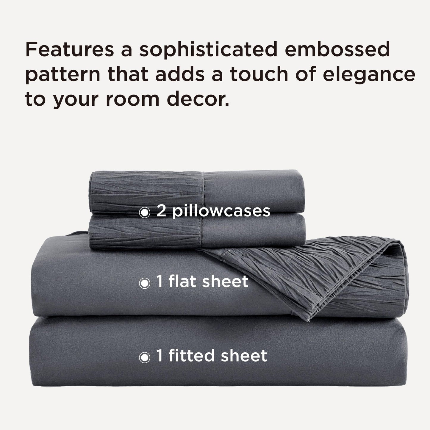 Bedsure Queen Sheet Set - 4 Pieces Soft Queen Size Sheets - Breathable & Cooling - Hotel Luxury - Easy Care Polyester Microfiber Bedding for Women, Men, Dark Grey - The One Stop Deals