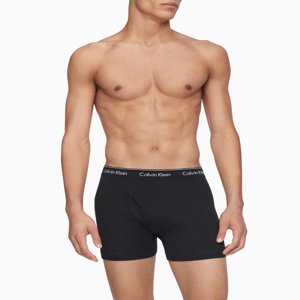 Calvin Klein Men's Cotton Classics 3 - pack Boxer Brief, 3 Black, Medium - The One Stop Deals