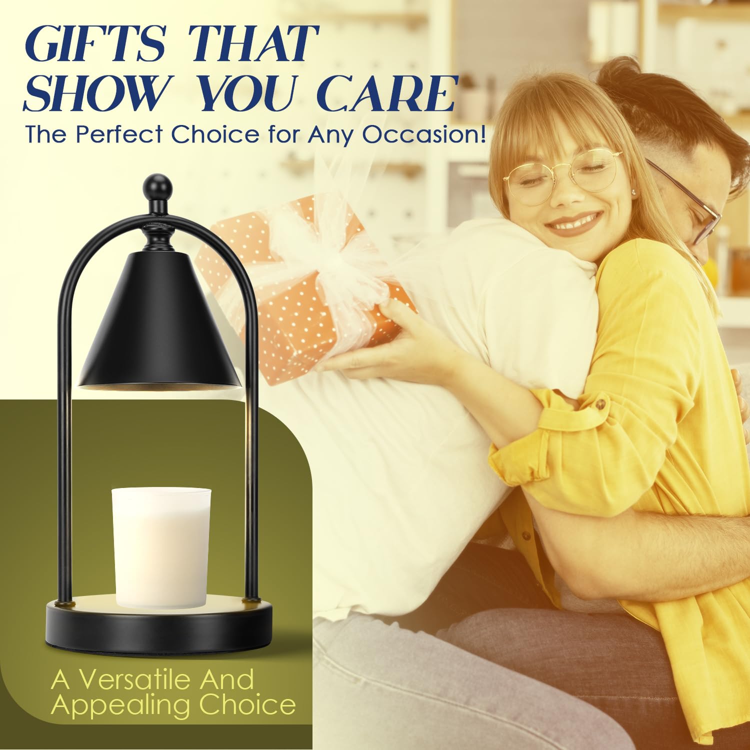 Candle Warmer Lamp with Timer, Electric Black Candle Warmer Light for Bedroom, Dimmable Wax Melts Warmer for Candle Jars, Home Decor Beside Lamp Gifts for Women (2 Bulbs Included) - The One Stop Deals