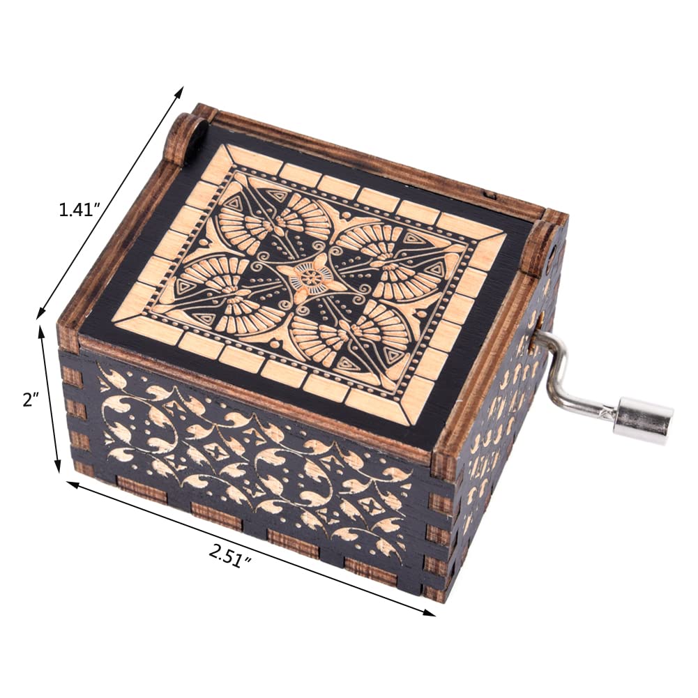 Can't Help Falling in Love Wood Music Box, Antique Engraved Musical Boxes Case for Love One Wooden Music Box - Gifts for Lover, Boyfriend, Girlfriend, Husband, Wife (BLACK) - The One Stop Deals