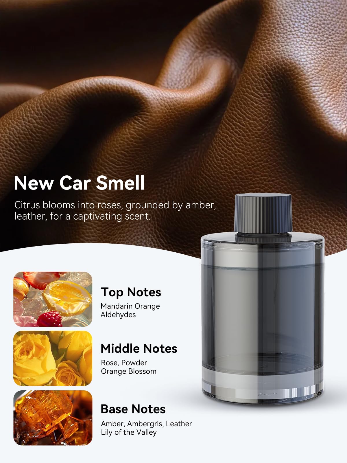 Ceeniu Smart Car Air Freshener, New Car Smell, Larger 135ml Capacity, Long - Lasting 6 - Month Fragrance, Auto On/Off, Quiet Operation, Stylish Ambient Light, Premium Scent for Men, CF3 Pro Diffuser - The One Stop Deals