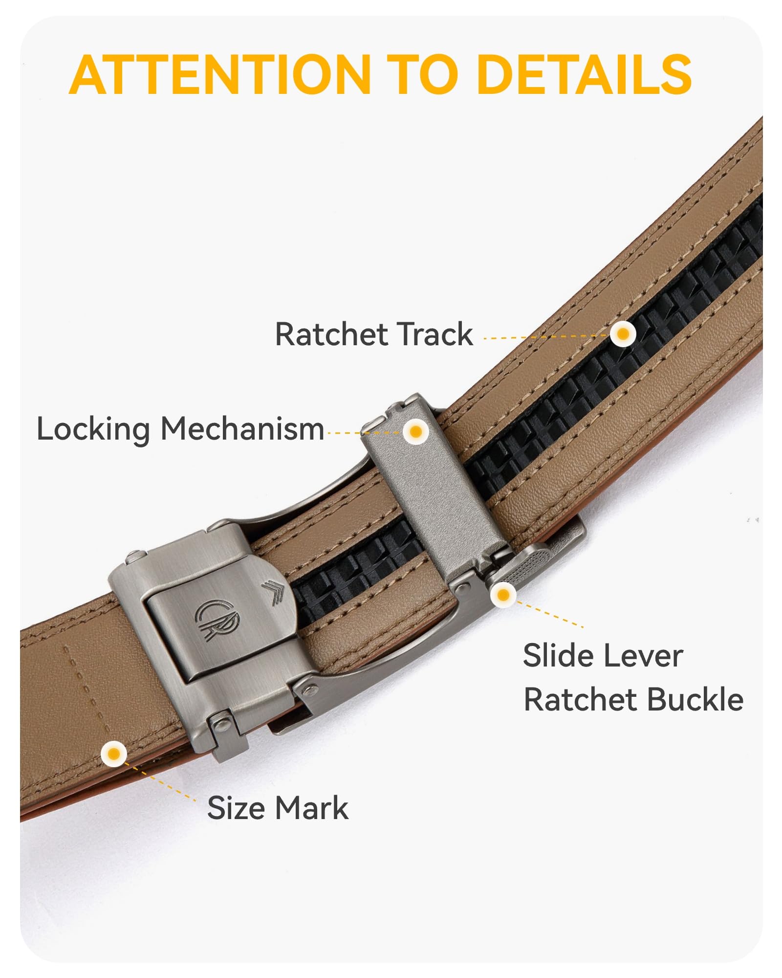 CHAOREN Mens Belt Leather Ratchet Belt - Customizable Fit, Effortless Style (35mm) - The One Stop Deals