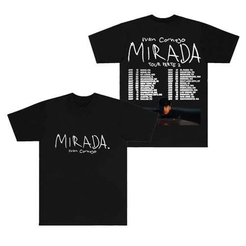 CHDTUOPQ Ivan Cornejo Mirada Tour 2025 Merch T-Shirts Summer Women Men Fashion Streetwear Crewneck Short Sleeve Tee (Black,X - Large) - The One Stop Deals