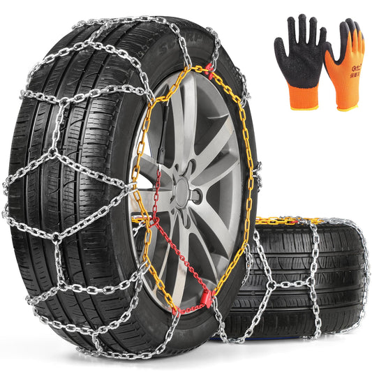 Coco Bird Heavy - Duty Snow Chains - Durable and Wear - Resistant, Ideal for Light Trucks, Pickup Trucks, and SUVs, Winter Essential, Set of 2 (4WD - 110) - The One Stop Deals