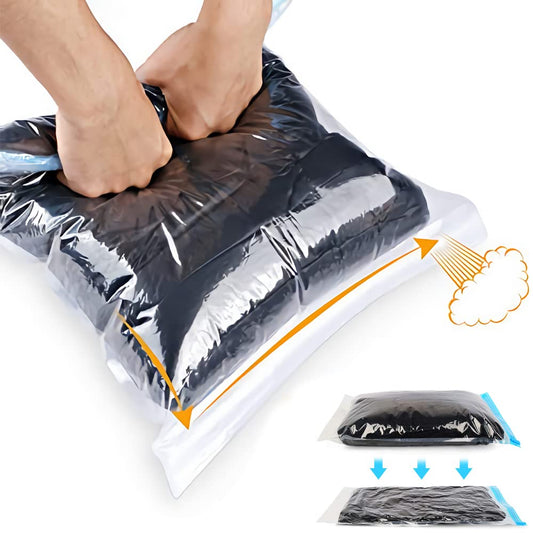 Compression Bags - Travel Accessories - 10 Pack Space Saver Bags - No Vacuum or Pump Needed - Vacuum Storage Bags for Travel Essentials - Home Packing - Organizers (Blue) - The One Stop Deals