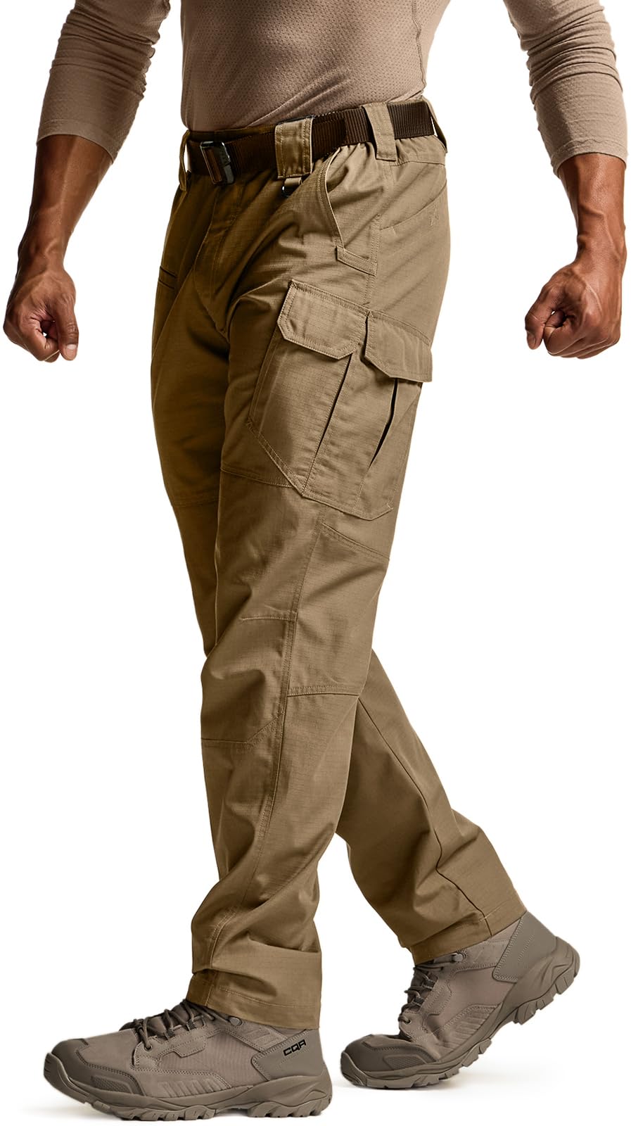 CQR Men's Tactical Pants, Water Resistant Ripstop Cargo Pants, Lightweight EDC Work Hiking Pants, Outdoor Apparel, Raider Mag Pocket Cougar, 32W x 32L - The One Stop Deals