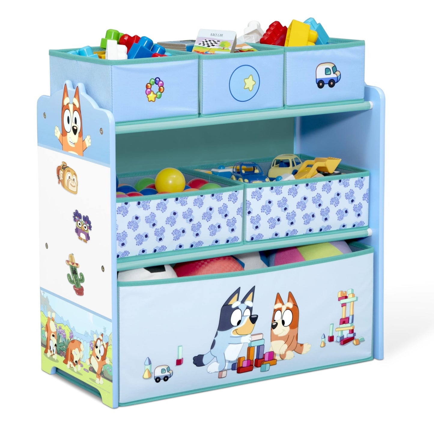 Delta Children - Bluey Design & Store 6 Bin Toy Storage Organizer - Greenguard Gold Certified, Blue - The One Stop Deals