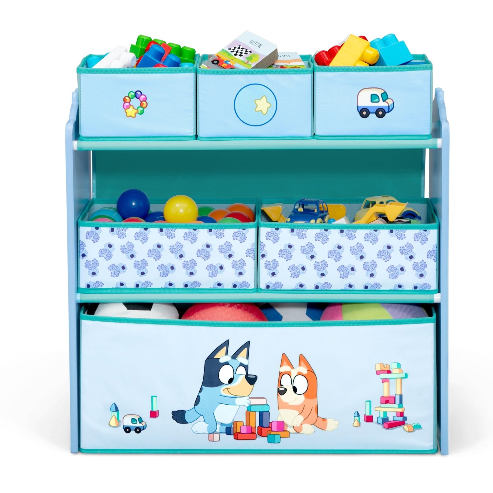 Delta Children - Bluey Design & Store 6 Bin Toy Storage Organizer - Greenguard Gold Certified, Blue - The One Stop Deals