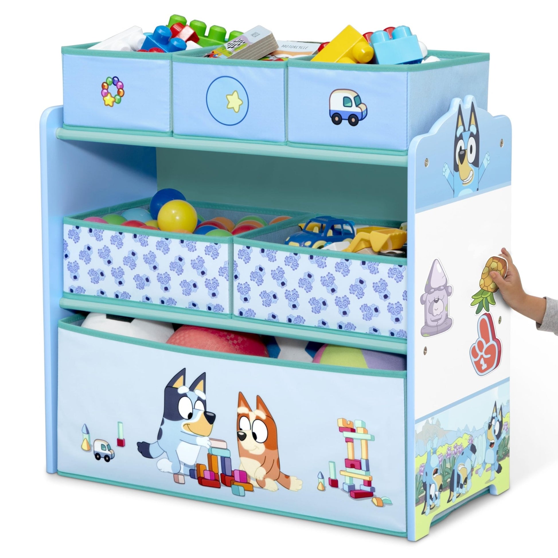 Delta Children - Bluey Design & Store 6 Bin Toy Storage Organizer - Greenguard Gold Certified, Blue - The One Stop Deals