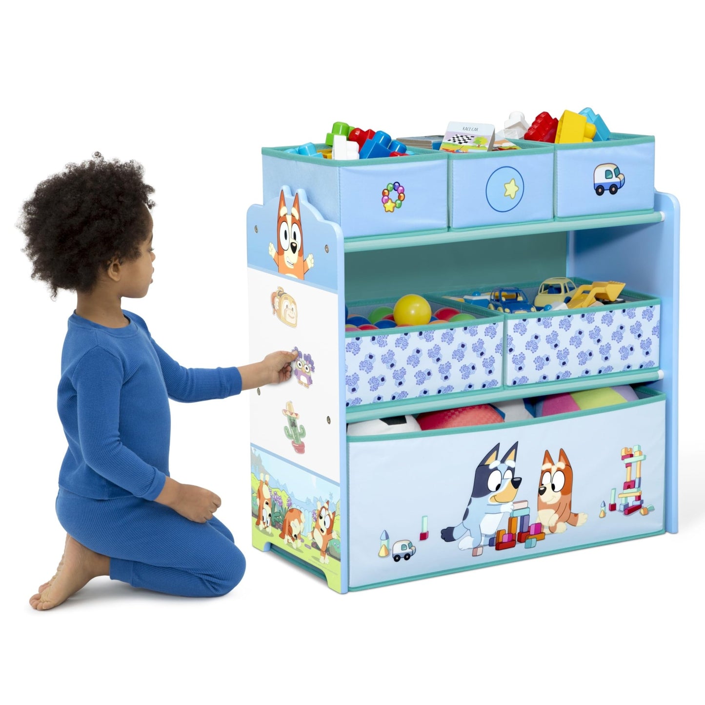 Delta Children - Bluey Design & Store 6 Bin Toy Storage Organizer - Greenguard Gold Certified, Blue - The One Stop Deals