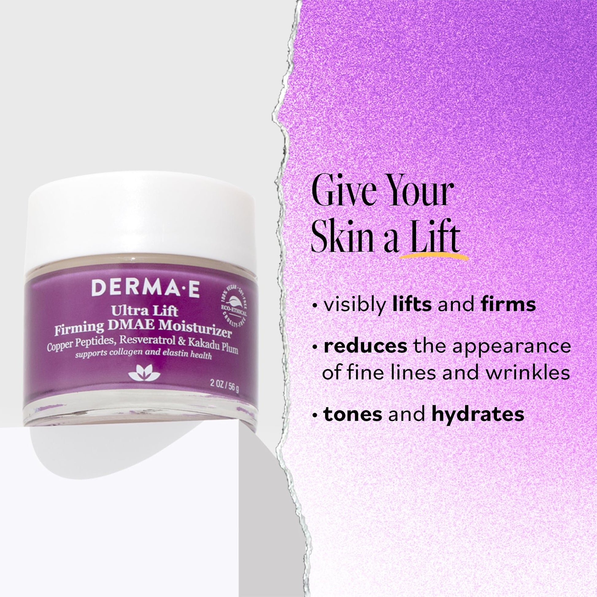 Derma E Firming DMAE Moisturizer - Copper Peptides, Resveratrol & Kakadu Plum - Supports Collagen and Elastin Health– Vegan Facial Skin Care, 2oz - The One Stop Deals