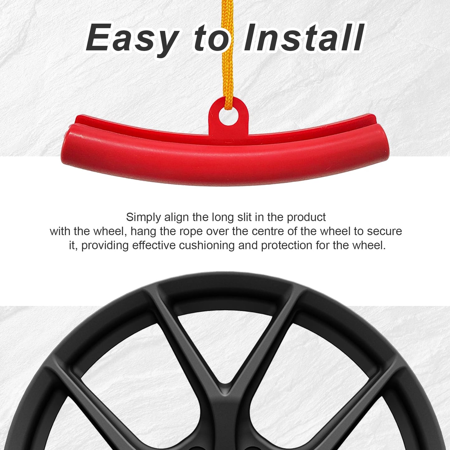 Dickno 4 PCS Car Tire Changing Rim Protector, Auto Wheel Changing Rim Protector, Fixing Tyre Rim Changer Guard, Tire Changing Edge Savers Tool for Most Cars Motorcycles SUVs (Red, 15cm) - The One Stop Deals