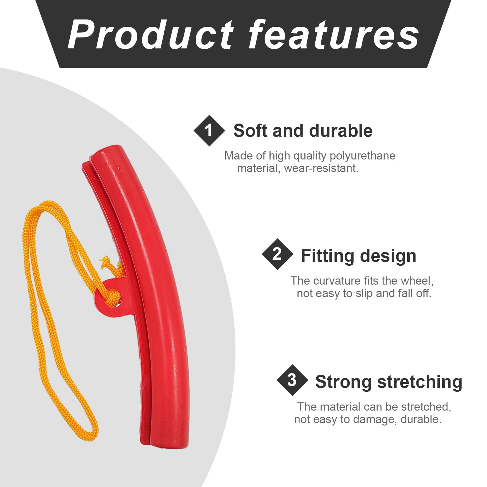 Dickno 4 PCS Car Tire Changing Rim Protector, Auto Wheel Changing Rim Protector, Fixing Tyre Rim Changer Guard, Tire Changing Edge Savers Tool for Most Cars Motorcycles SUVs (Red, 15cm) - The One Stop Deals