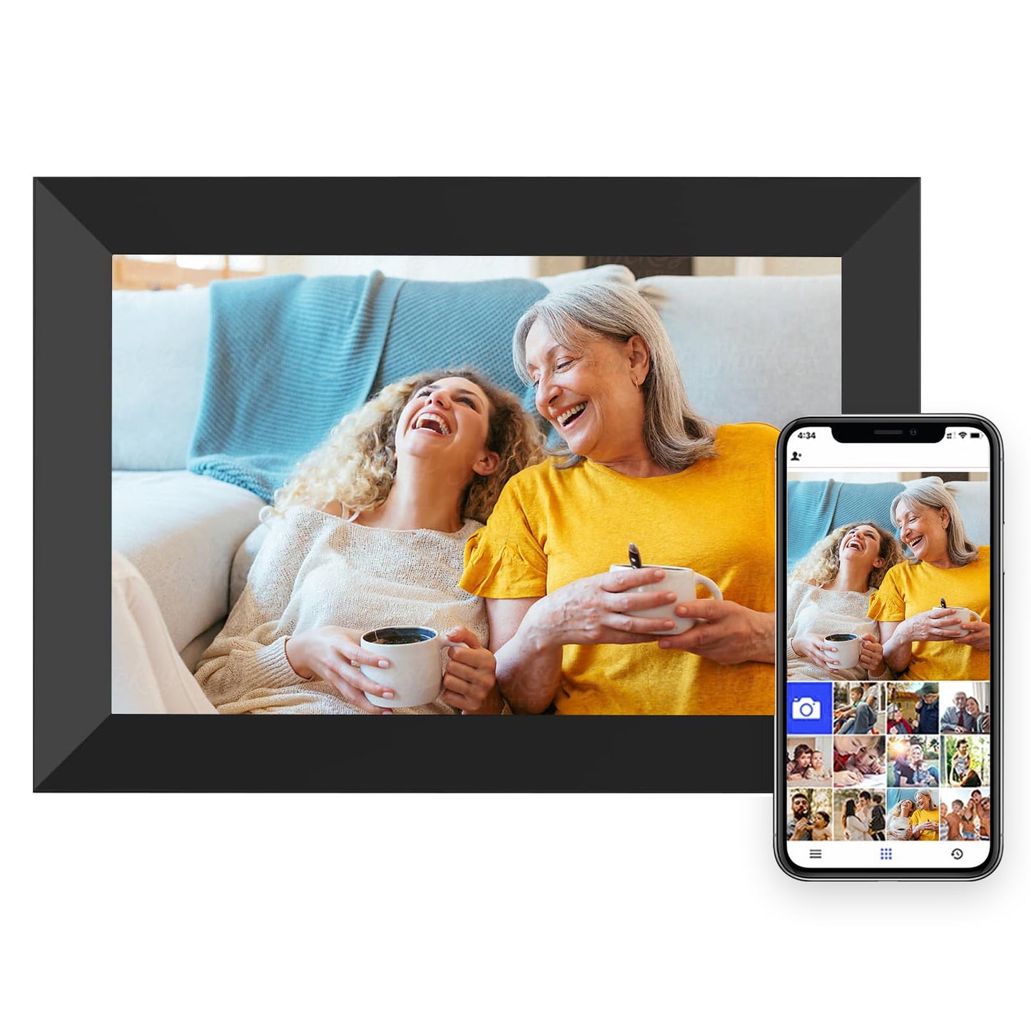 Digital Picture Frame WiFi 10.1 Inch Smart Digital Photo Frame with 1280x800 IPS HD Touch Screen, Auto - Rotate and Slideshow, Easy Setup to Share Photos or Videos Remotely via App from Anywhere - The One Stop Deals