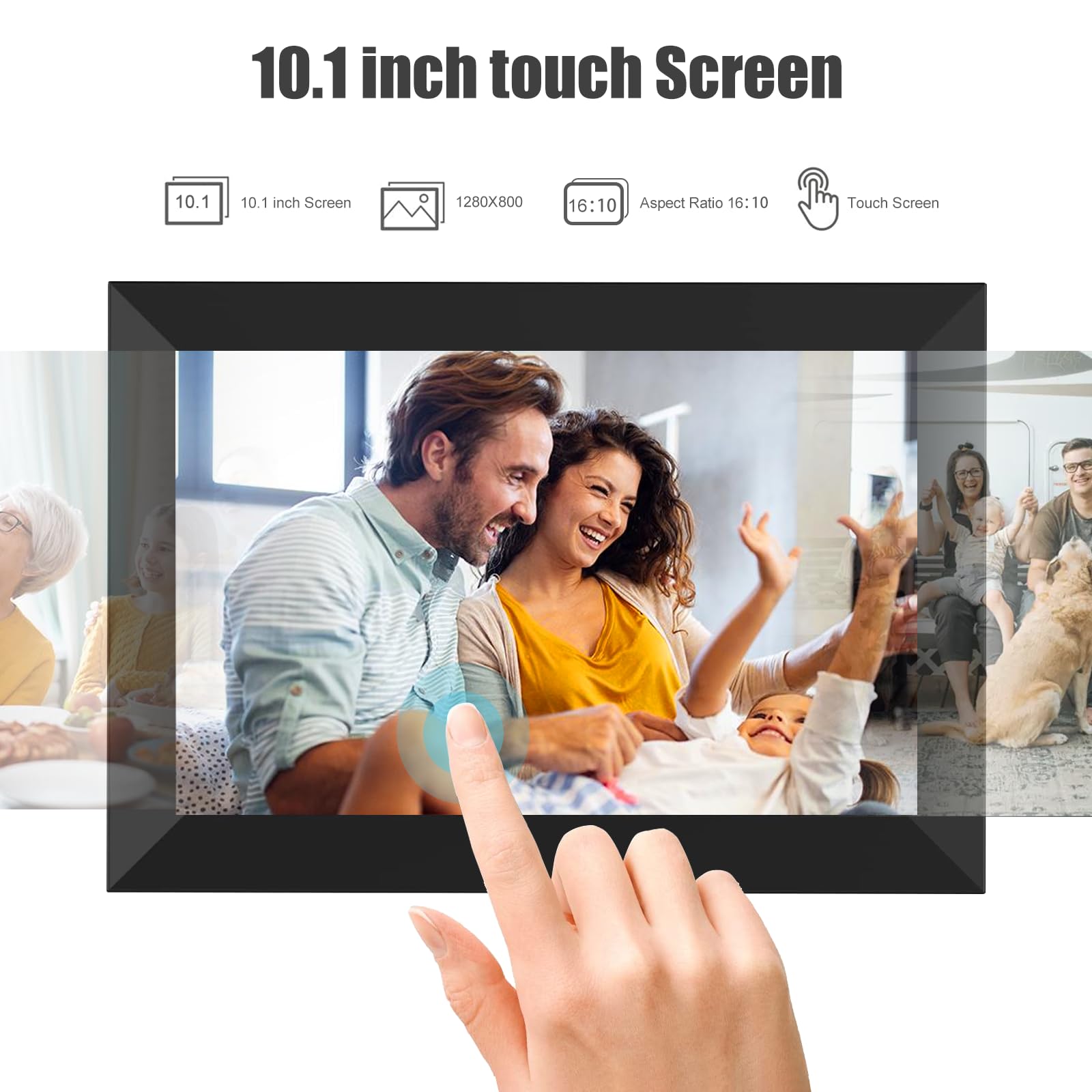 Digital Picture Frame WiFi 10.1 Inch Smart Digital Photo Frame with 1280x800 IPS HD Touch Screen, Auto - Rotate and Slideshow, Easy Setup to Share Photos or Videos Remotely via App from Anywhere - The One Stop Deals