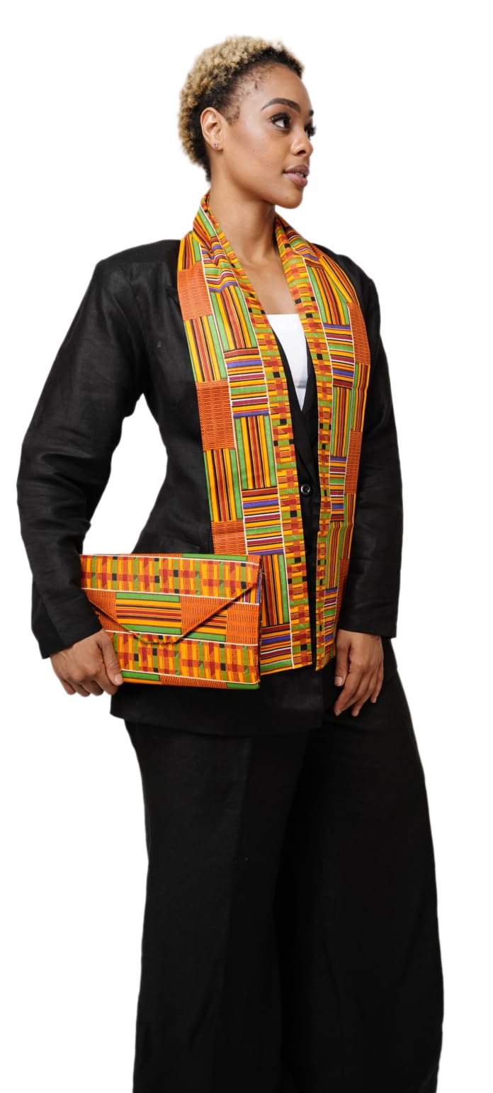 Dupsie's Kente African Print Stole/Sash - Made in Africa Perfect for Graduation Celebrations, Events, and Cultural shows, Choir, Clergy, Church, Schools and more - The One Stop Deals