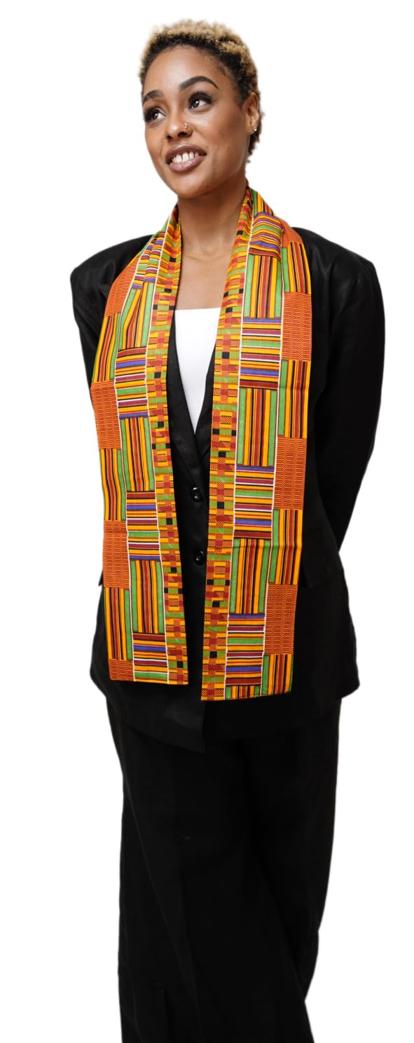 Dupsie's Kente African Print Stole/Sash - Made in Africa Perfect for Graduation Celebrations, Events, and Cultural shows, Choir, Clergy, Church, Schools and more - The One Stop Deals