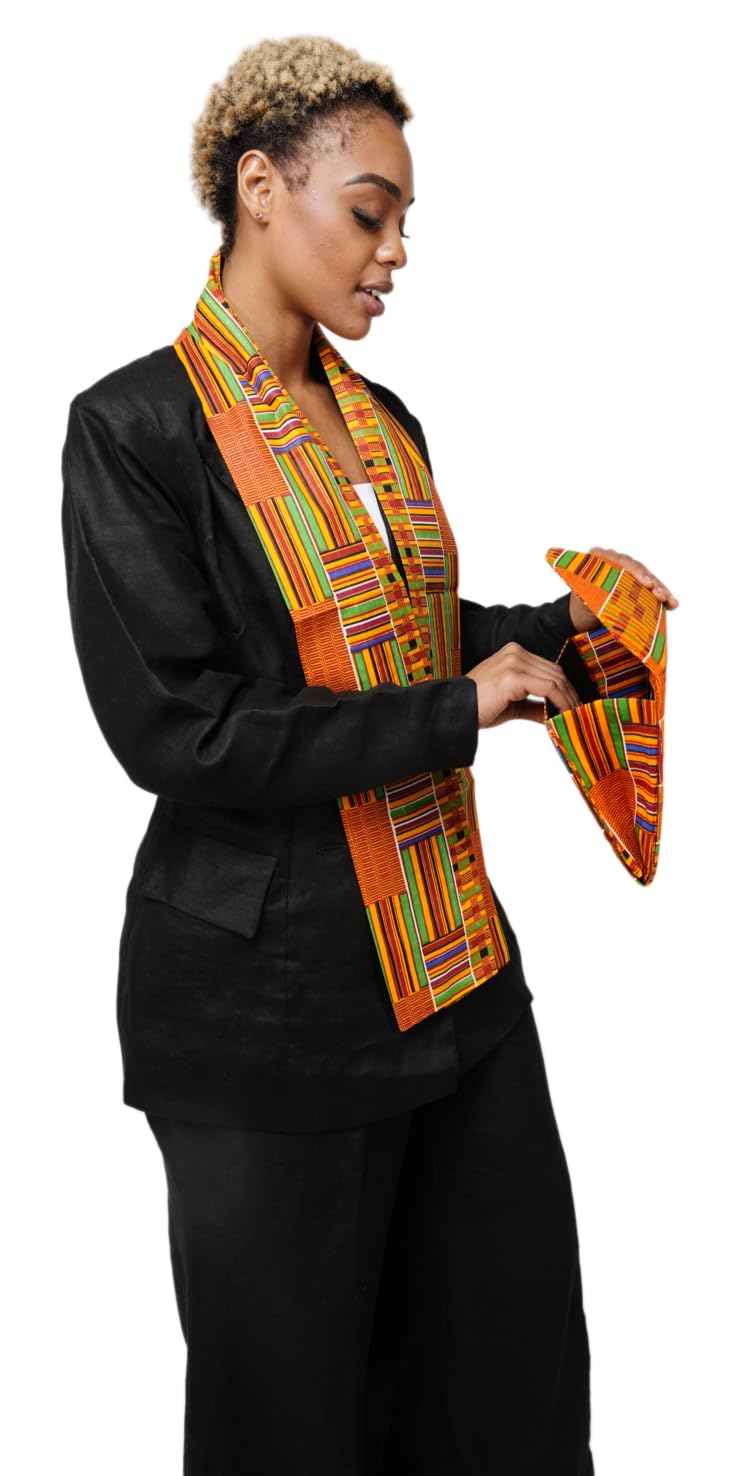 Dupsie's Kente African Print Stole/Sash - Made in Africa Perfect for Graduation Celebrations, Events, and Cultural shows, Choir, Clergy, Church, Schools and more - The One Stop Deals